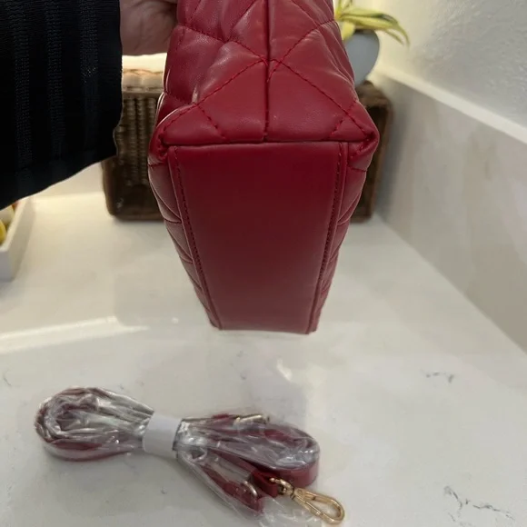Badgley Mischka Red Quilted Satchel - Picture 11 of 13